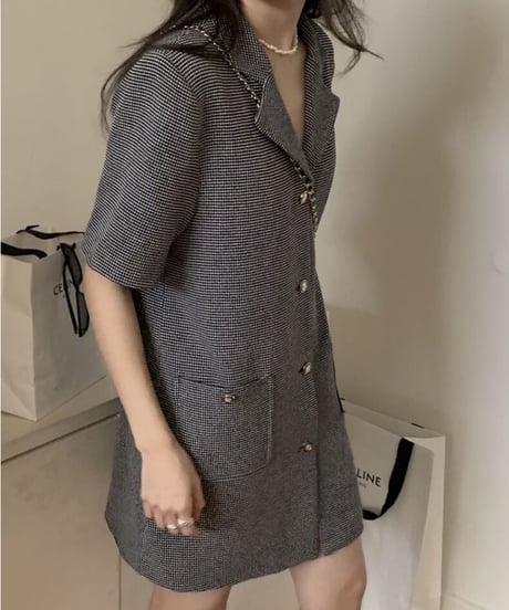 jacket mini dress(half sleeve)/2color
