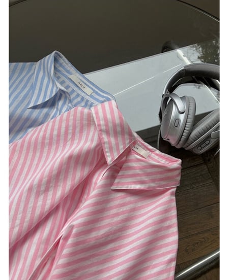 stripe half sleeve shirt/2color(ネコポス)