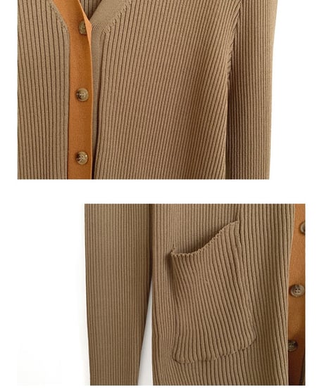 （Set up）bi-color middle cardigan & camisole/3color