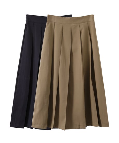 front box pleats skirt/2color