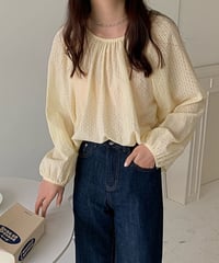 [OUTLET]cotton lace blouse