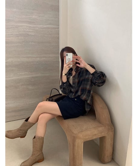 check flannel shirt/2color