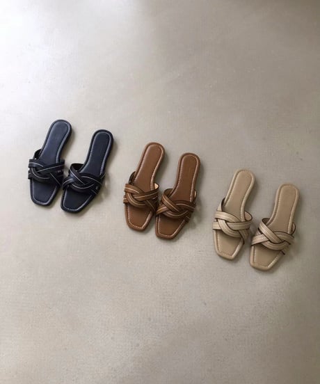 cross stitch flat sandal/3color