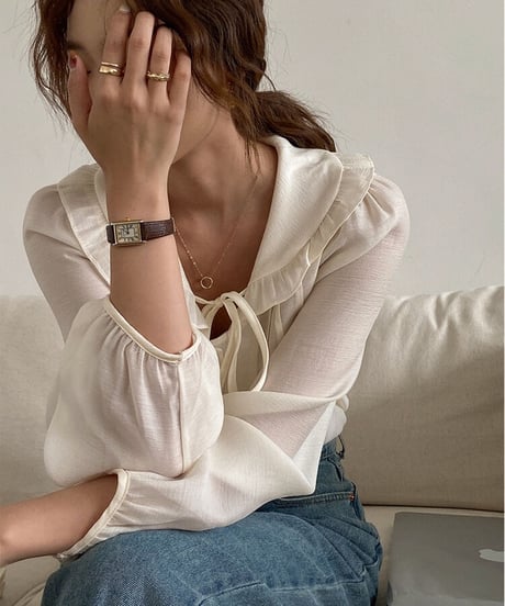 feminine collar blouse/2color