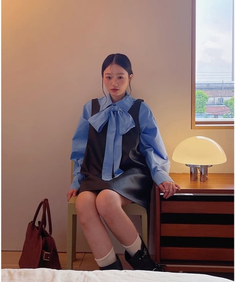 big ribbon shirt/2color