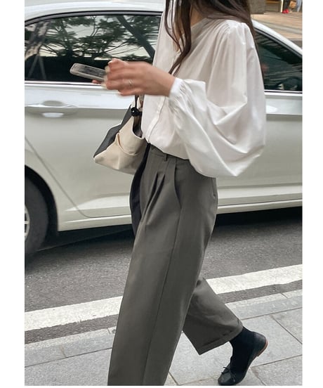 roll-up tuck slacks/3color
