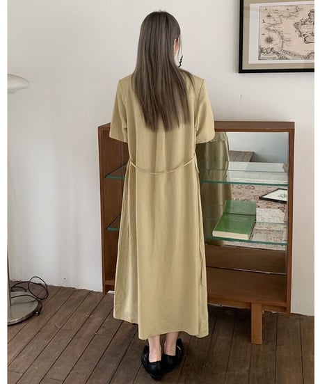 linen shirt dress/2color