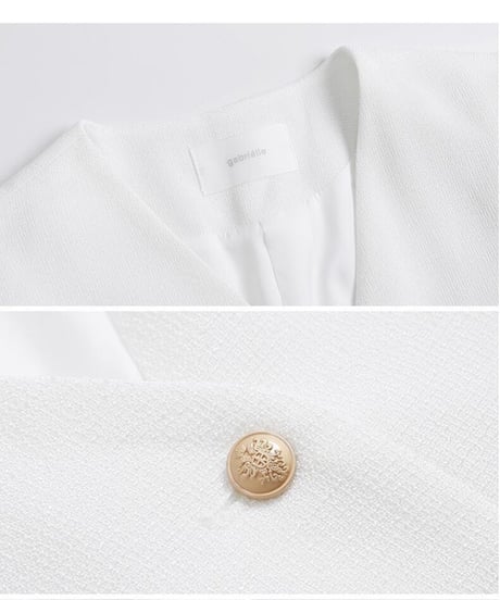 V neck classic jacket(half sleeve)/2color