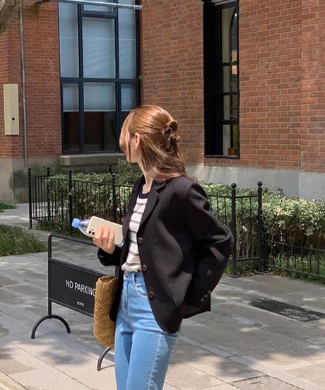 basic tailored jacket/2color