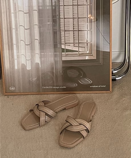 cross stitch flat sandal/3color