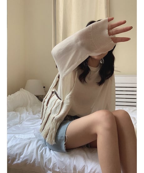 [OUTLET]linen blend sheer long-T/3color(ネコポス)
