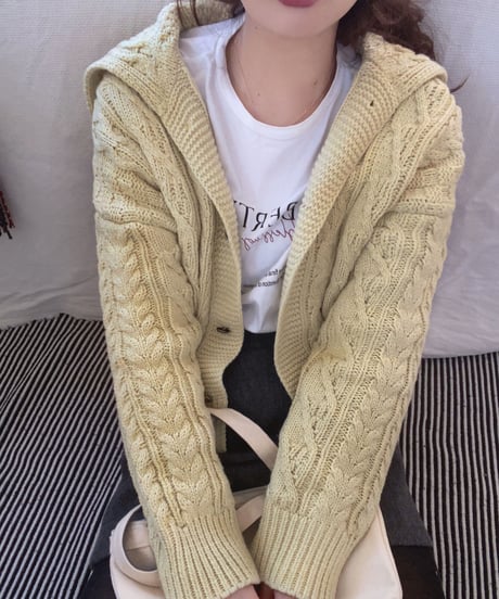 sailor collar knit cardigan/3color