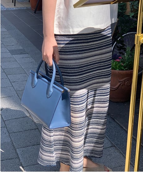 summer jaquad long skirt/2color