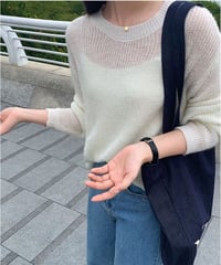 u neck sheer knit/5color