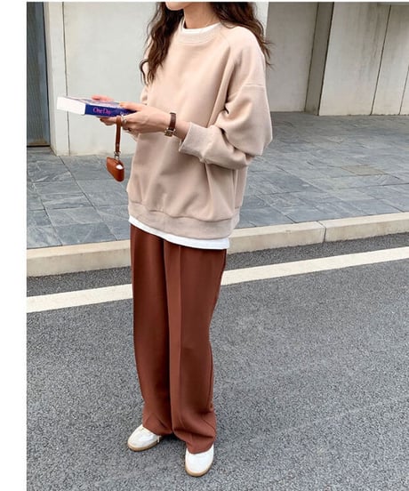 [OUTLET]color center press slacks/2color