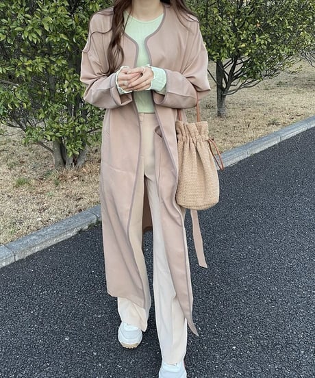 [OUTLET]piping long gown/2color
