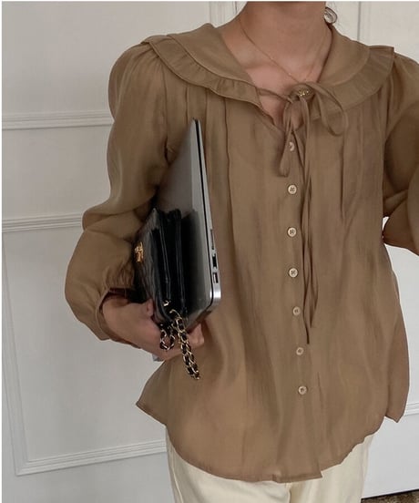 feminine collar blouse/2color