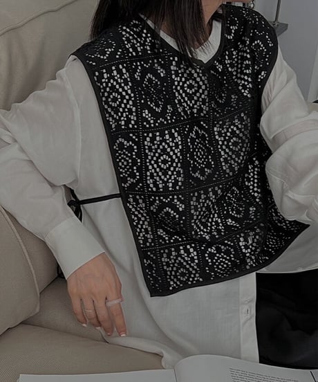flower crochet vest/2color(ネコポス)