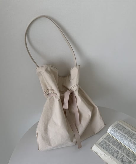 ribbon nylon tote bag/2color(ネコポス)