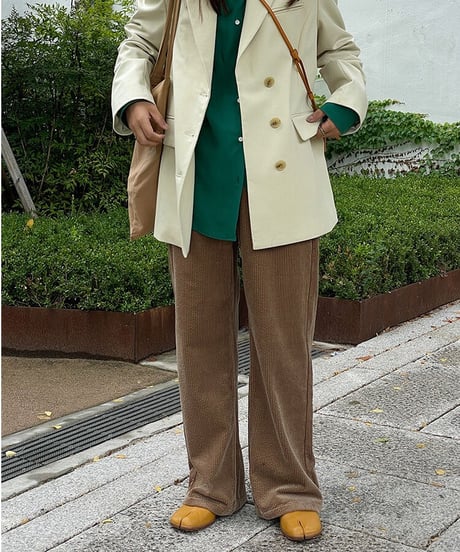 corduroy straight pants/4color