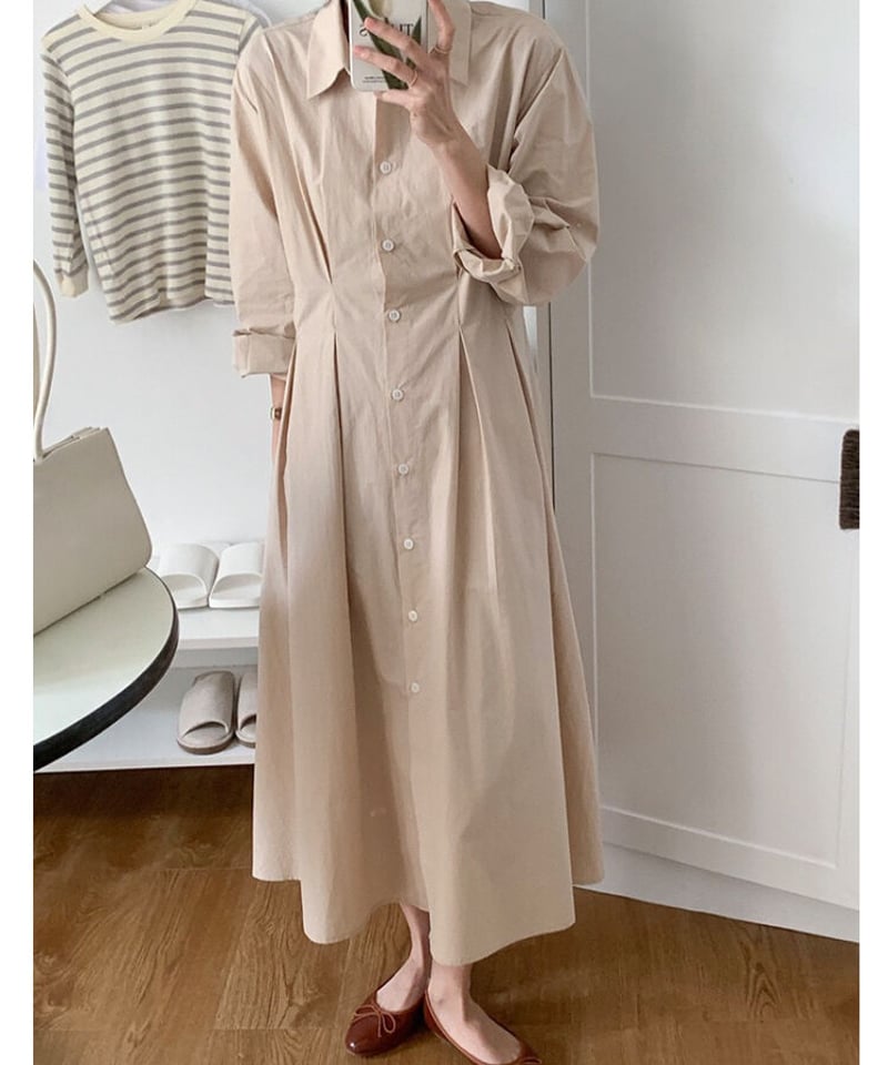 waist tuck shirt dress/3color | as.style