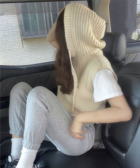 [OUTLET]hoodie knit vest/3color