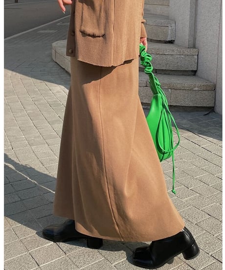 （Set up）semi flare long skirt/3color