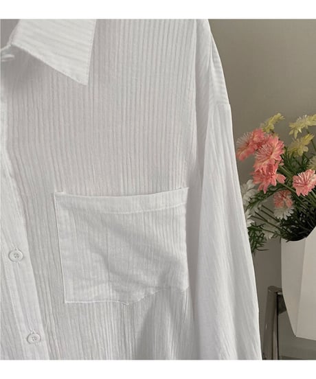 sheer stripe long shirt