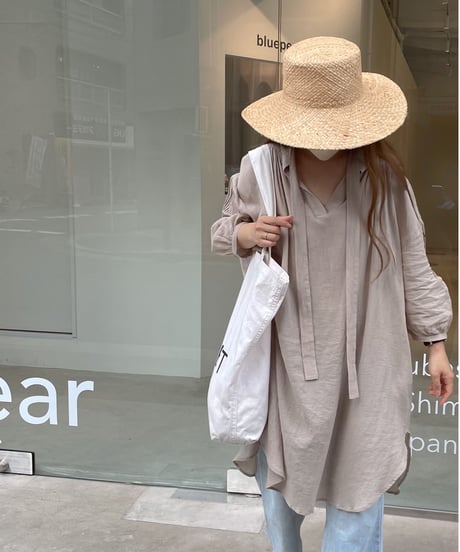 ribbon cotton tunic/4color