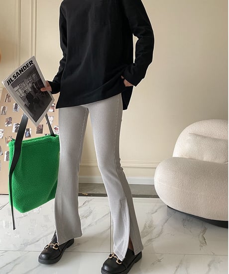 side slit lib pants/3color