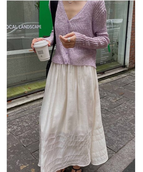 Tencel long skirt/2color