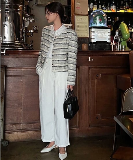 tweed random border jacket