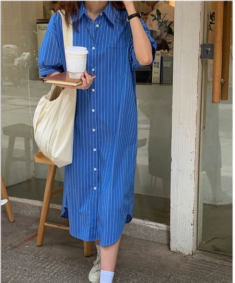 stripe shirt OP（half sleeve）/2color