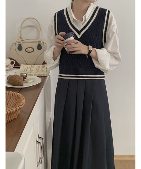 A line pleats long skirt/3color