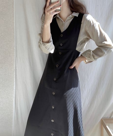 [OUTLET]2way jumper skirt/3color