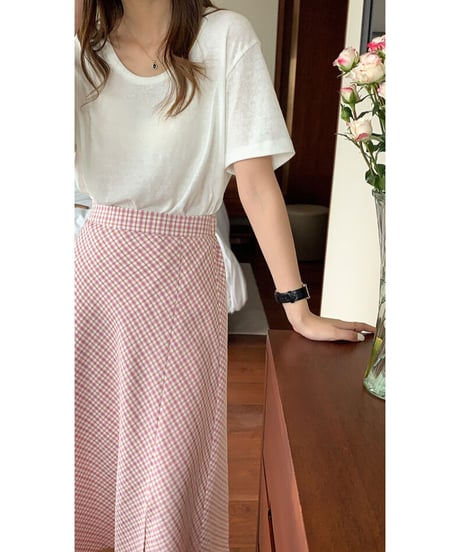 check side slit skirt/2color