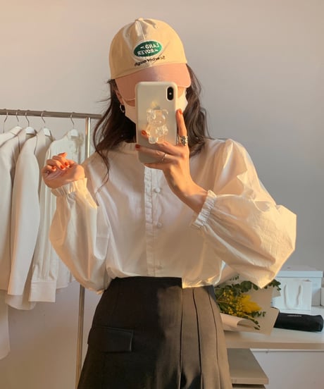 [OUTLET]frill volume sleeve blouse/2color
