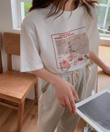photo print T-shirt/2color(ネコポス)