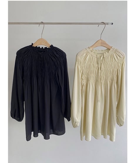 shirring gather tunic/2color
