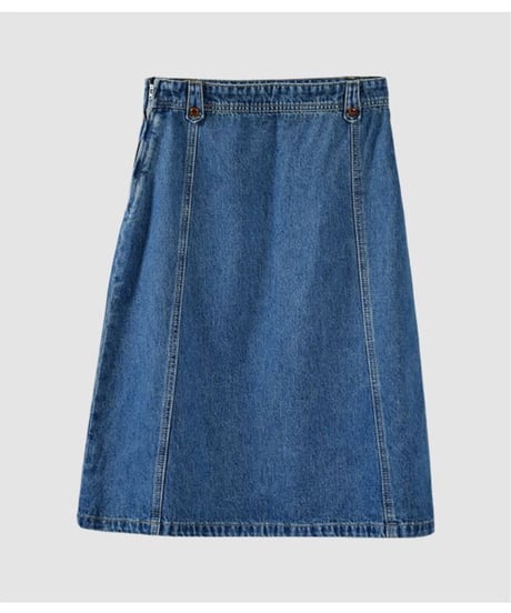 A line middle denim skirt/2color