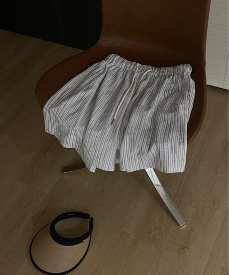 linen stripe short pants