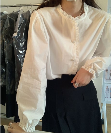 [OUTLET]frill volume sleeve blouse/2color