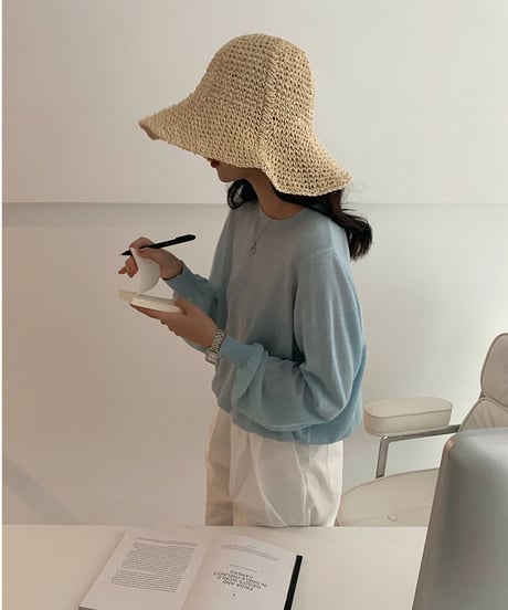 [OUTLET]linen blend sheer long-T/3color(ネコポス)