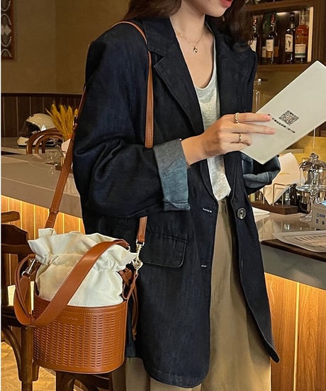 [OUTLET]denim tailored jacket