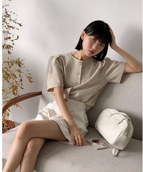 linen jacket (half sleeve)/3color