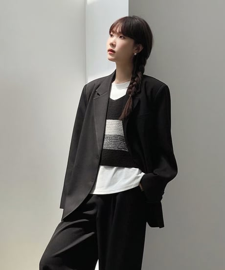 color block knit tops/2color(ネコポス)