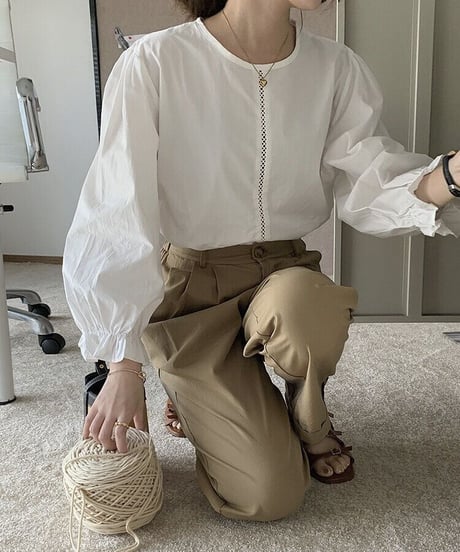 cotton simple blouse/2color(ネコポス)