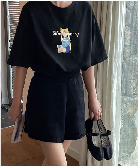 knit short pants/3color