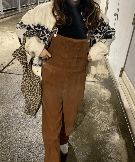 11w corduroy overall/2color