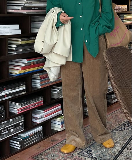 corduroy straight pants/4color